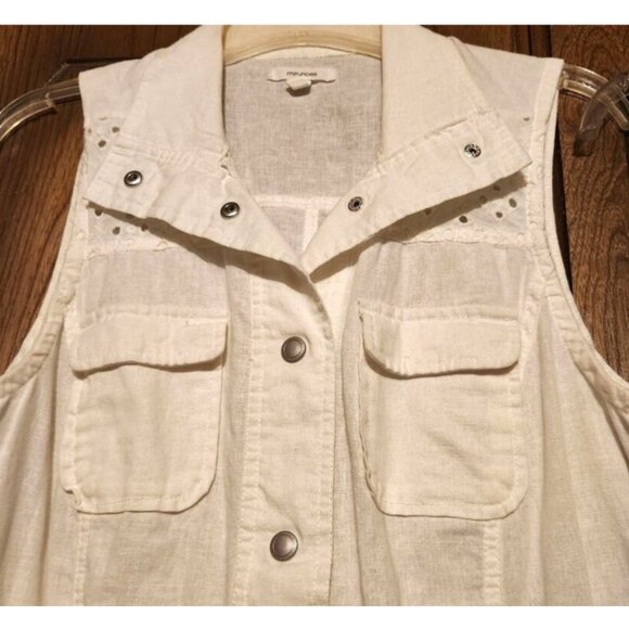 Set Of 2 Utility Safari Style Sleeveless Vests with Button Front Closure Size M - Picture 6 of 12